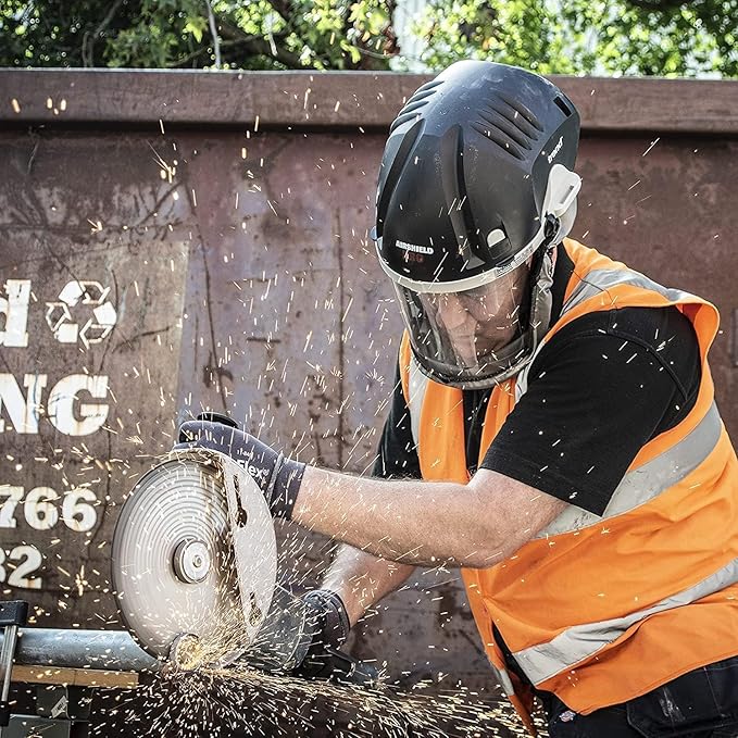 TREND AirShield Pro Full Faceshield Twin Pack, Battery Powered Air Circulating Dust Protector for Woodworking, 0.6 Micron Filtration, U*AIR/PRO/D7