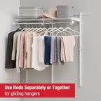 Rubbermaid Configurations Custom Closet Kit 2-4 Ft. Adjustable Metal Wire Shelving White Finish Expandable Organization System Hardware Included for Home Closet/Pantry/Laundry/Mudroom