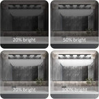 Ralbay Dimmable Matte Black Vanity Light Modern 5 Lights Acrylic Stainless Steel Vanity Wall Light Over Mirror Long LED Modern Bathroom Vanity Lighting Fixtures