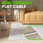 GEARit 360 Rotating Flat Plug Extension Cord (8ft, White) Multi 3-Outlet Extension 16 AWG Wire, Adapter for Small Spaces, Right Angle Socket, ETL Certified - 8 Feet