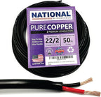 NATIONAL Wire & Cable – 22 AWG 2-Conductor Premium Copper Wire, 50 ft, Stranded | Made in USA, Flexible Jacket | Electronics, Alarms, Signal Wiring, DIY, Indoor and Outdoor Use