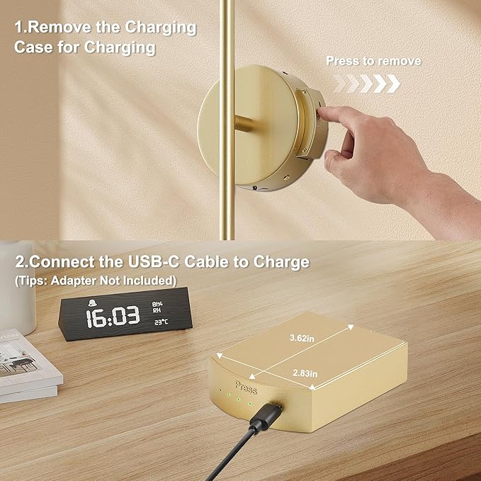 Removable Battery Operated Wall Sconces with Remote Control 350°Rotate LED Wireless Wall Lights with 3 Color Temperatures & Dimming for Bedroom, Hallway,28.3 Inch (2 Pack)