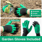 Garden Tool Set for Women, 12pcs Heavy Duty Gardening Tools, Cute Gardening Supplies Gifts for Women Mom, Garden Hand Tools with Fashion Organizer Handbag, Garden Tools for Gardening, Planting, Green