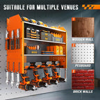 Power Tool Organizer Wall Mount, 4 Tier Tool Organizer For Space Saving,Used For Electric Drills, Saws And Toolbox Parts, Wall Hooks