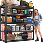 Garage Shelving-2050 lbs 5 Tier Storage Shelves,Adjustable Heavy Duty Metal Shelving Unit and Storage Large Rack,Utility Steel Shelf for Warehouse Industrial Pantry Basement Organizers 71"x46"x18"