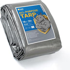 GUARD SHIELD Heavy Duty Tarp 18x24 Feet Silver/Black Multi Purpose Thick Waterproof Poly Tarp Cover 10mil