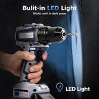 20V Cordless Drill, Power tool, 620 in-lbs Torque, 3/8" Metal Keyless Chuck with Safety Lock, 20+1 Position Electric Drill Driver with LED, Brushless Power Drill with 2.0Ah Battery and Charger