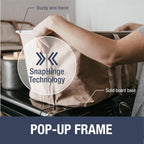 CleverMade Collapsible Laundry Tote - LUXE Mocha 2-Pack 50L - Foldable Storage Organization Container for Clothes Laundry Room Storage Solution