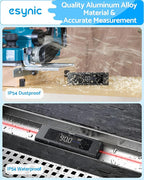 eSynic Portable Digital Angle Finder with Laser IP54 Waterpoof Digital Inclinometer 2 Backlight LCD Display Aluminium Alloy Rechargeable Laser Level Tool With Cross Leveling Line(Laser Level Class II)