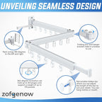 Clothes Drying Rack Wall Mounted Foldable, Retractable & Collapsible(Tri-Fold) Space-Saving Laundry Drying Rack for Indoor & Outdoor Use - Laundry Rooms, Bathroom & Balconies (White)