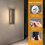 tewei LED Outdoor Wall Lights, 15.7'' Modern Outdoor Indoor Wall Sconce Large Exterior Lighting Fixtures Outside Front Door Lights for House, Hallway, Warm White 3000K, Antique Black, 1 Pack