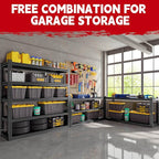 Heavy Duty Garage Shelving Unit 3000LBS, Adjustable 5-Tier Storage Rack with Boltless Design, 72" H X 45.2" W X 18.9" D Aluminum Metal Shelves for Basement, Garage & Warehouse Storage