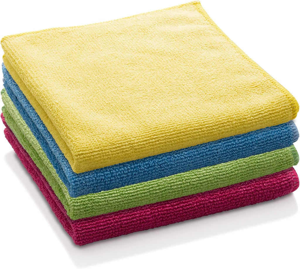 E-Cloth Microfiber Cloth 4-Pack, World's Leading Premium Microfiber Cleaning Cloth, Twice as Durable as Competition, 1 Year Guarantee, Ideal for Kitchen, Countertops, Sinks, and Bathrooms, Assorted