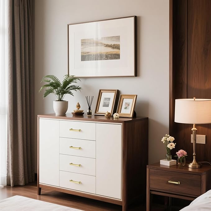 10 Pack 5 Inch(128mm) Hole Center Gold Modern Cabinet Pulls Kitchen Cabinet Handles Kitchen Cabinet Hardware Timeless Drawer Pulls for Dresser Cupboard Wardrobe, P-Gold(5x10)