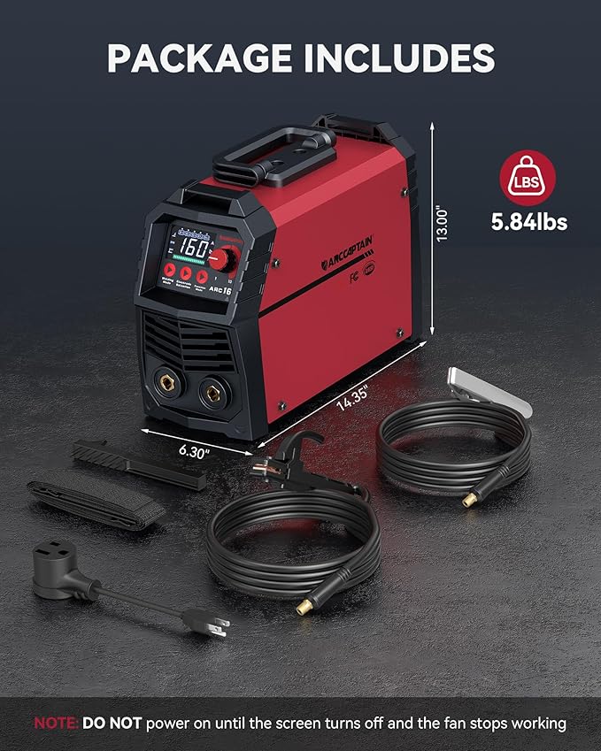 ARCCAPTAIN 110V/220V Stick Welder, [Large LED Display] 160Amp ARC Welding Machine with Synergic Control, IGBT Inverter Portable MMA Welder Machine with Lift Tig Hot Start, Arc force and Anti-Stick