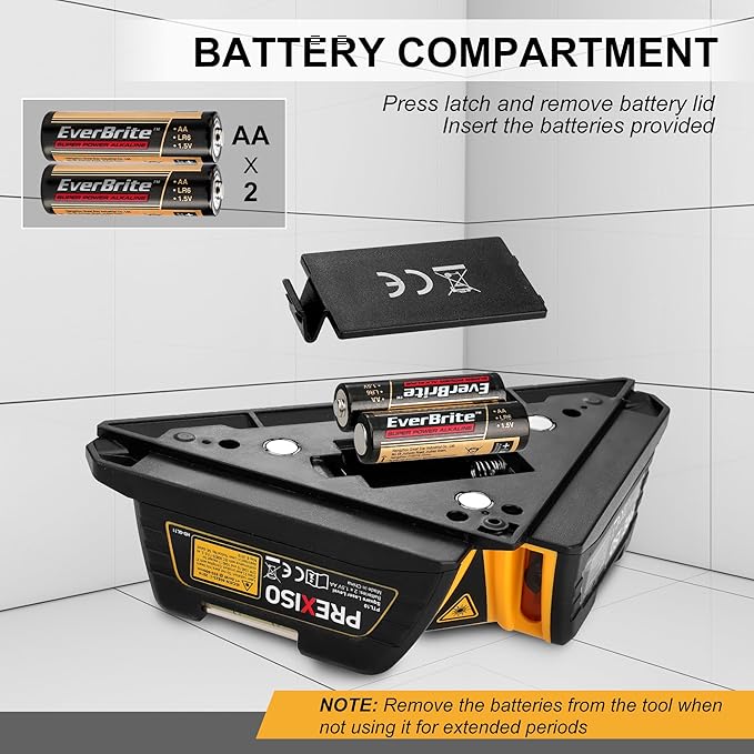 PREXISO Square Laser - 30Ft Flooring Laser Level, Tile Laser Line Projection, Angle 90° Magnetic Leveling Tool, Square Built-In 2 Bubble Vials With Wall Panel Stand for Installation, Construction