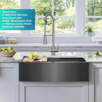 KRAUS Britt 2nd Gen Commercial Style Pull-Down Single Handle Kitchen Faucet in Brushed Brass, KPF-1691BB