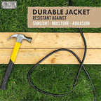 50 Ft Black Oil Resistant Extension Cord for Farms & Ranches - 12/3 SJTOW Heavy Duty 12 Gauge Outdoor Cable with 3 Prong Grounded Plug, 15 AMP