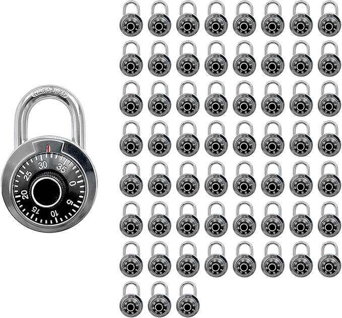 Combination Locker Lock, 60 Pack, Digital Combination Padlock for Toolbox, School and Gym Locker, Employee and Case, Black