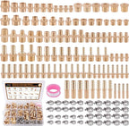 146Pcs Hose Pipe Fitting & Barb Fitting Kit, 56Pcs Hose Pipe Fitting & 50Pcs Barb Fitting & 40Pcs Hose Clamp, Hex Nipple, Reducing Bushing, Reducing Coupling, NPT Coupling, Adapter, Union