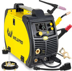 Weldpro 200 Amp MIG210LCD Dual Voltage 110V/220V 5 in 1 Multi-Process MIG/Fluxcore/Lift TIG/MMA Welder Aluminum Spool Gun Capable with Spot Timer and Auto-Set 3 Year Warranty Welding Machine