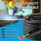 50ft 8/3 8 AWG Portable Power Cable (3 Conductor) - SOOW 600V 8 Gauge Electric Wire for Motor Leads, Portable Lights, Battery Chargers and Machinery - 3 Conductor - 50 Feet Electrical Cord