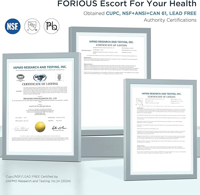 FORIOUS Kitchen Faucet with Pull Down Sprayer, Stainless Steel Commercial Single Handle Classic Spring Pull Out Sink Faucet for Pot Filler, Farmhouse Camper Bar Laundry Room, Black Brushed