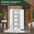 Greenvelly White Metal Storage Cabinet for Garage, 72” Steel Locking Cabinet with Doors and 4 Shelves, Tall Tool Organizer for Garage Systems Lockable File Storage for Home Office, Classroom