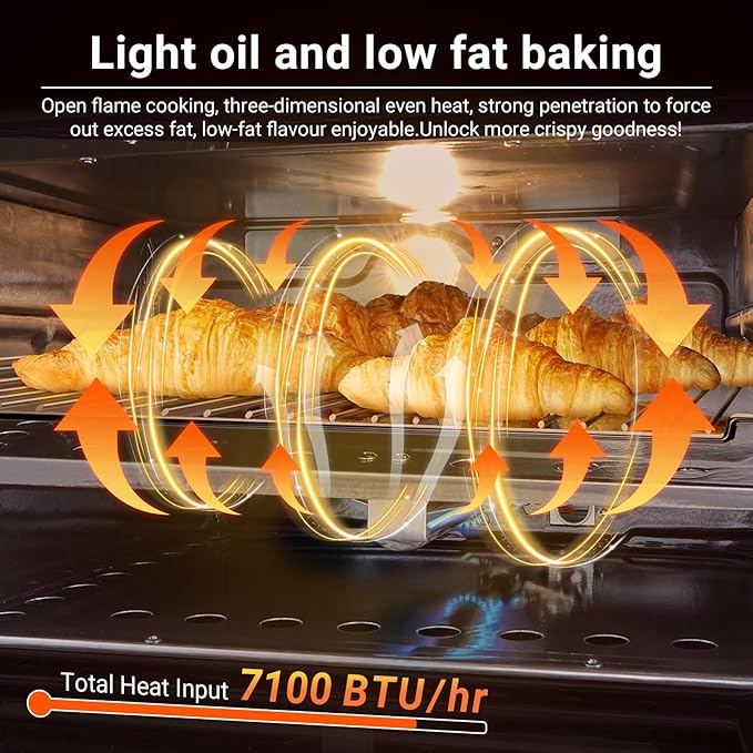 AMZCHEF RV Gas Range Stove 12V. Range Oven for RV Use with 3 Burners,Gas Oven, 28,100BTU, Open Flame Configuration, Knob work indicator, Heavy Duty Cast Iron Grates (Large 21 inch)