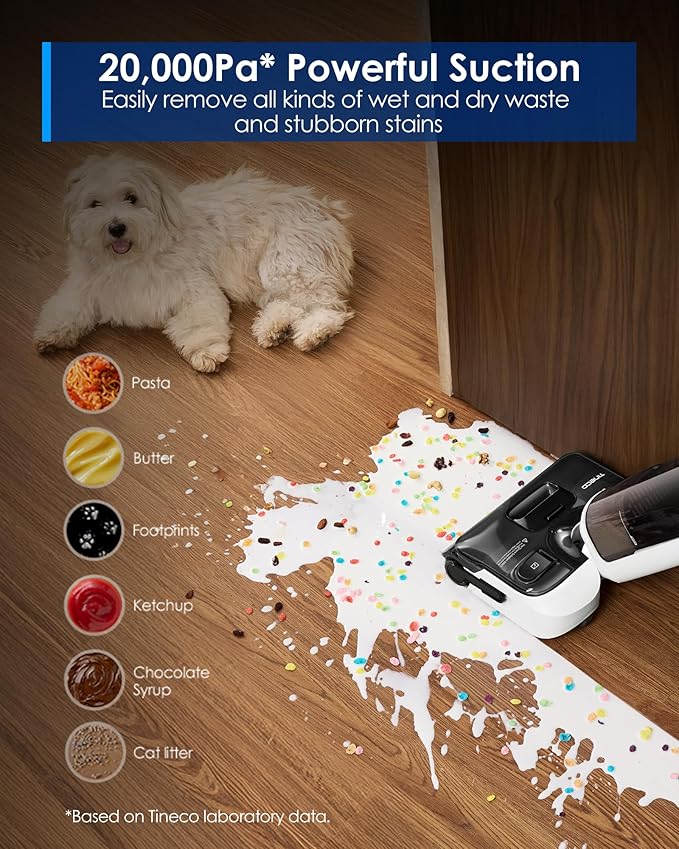 Tineco Floor One Switch S6 Stretch Breeze Wet Dry Vacuum Cleaners, Floor Cleaner Mop 2-in-1 Cordless Vacuum for Multi-Surface, 20kPa Suction, Anti-Tangle Design, Flashdry Self-Cleaning, 180° Lay-Flat