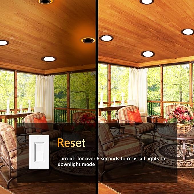 CycevSun 12 Pack Bronze Recessed Lighting 6 Inch with Night Light, Canless Ultra Thin Wafer Downlight Pot Outdoor Exterior Soffit, Dimmable & 5 CCT Selectable, 12W, ETL