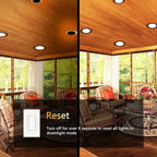 CycevSun 12 Pack Bronze Recessed Lighting 6 Inch with Night Light, Canless Ultra Thin Wafer Downlight Pot Outdoor Exterior Soffit, Dimmable & 5 CCT Selectable, 12W, ETL