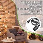 10 Pack Hanging Light Cord Pendant Light Cord with Switch Light Socket Extension Light Bulb Socket Cable Lamp Kit for E26 E27 Lamp Socket Lantern(Black, 12 Feet)