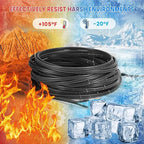 SPT-2 Wire 100FT with 6 Vampire Plugs 18 Gauge Pure Copper Stranded Wire for Indoor Low Voltage Appliances Power Cord Outdoor Direct Burial Waterproof Zip Cord (Black)