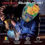 ARCCAPTAIN Welding Helmet Auto Darkening, 1/1/1/1 True Color Welding Hood, 4 Arc Sensor 1/25000s Response Time Solar Powered Weld Hood Helmet, Ghost