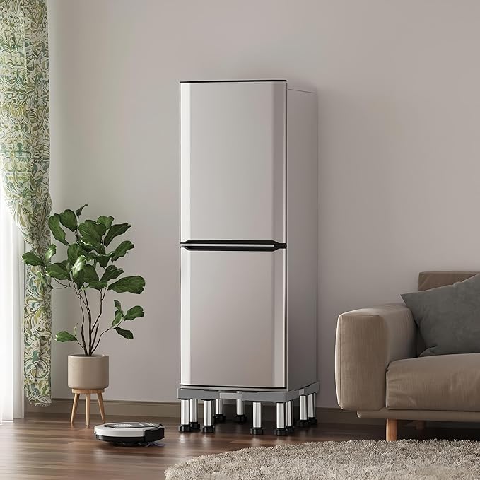 SEISSO Mini Fridge Stand Adjust Height 7"-8.2", Adjustable Heavy Duty Washing Machine Pedestal Stand, Load Capacity 1100LB, Universal Refrigerators Stand, Washer and Dryer Pedestal for Home 17.7"-25.5"