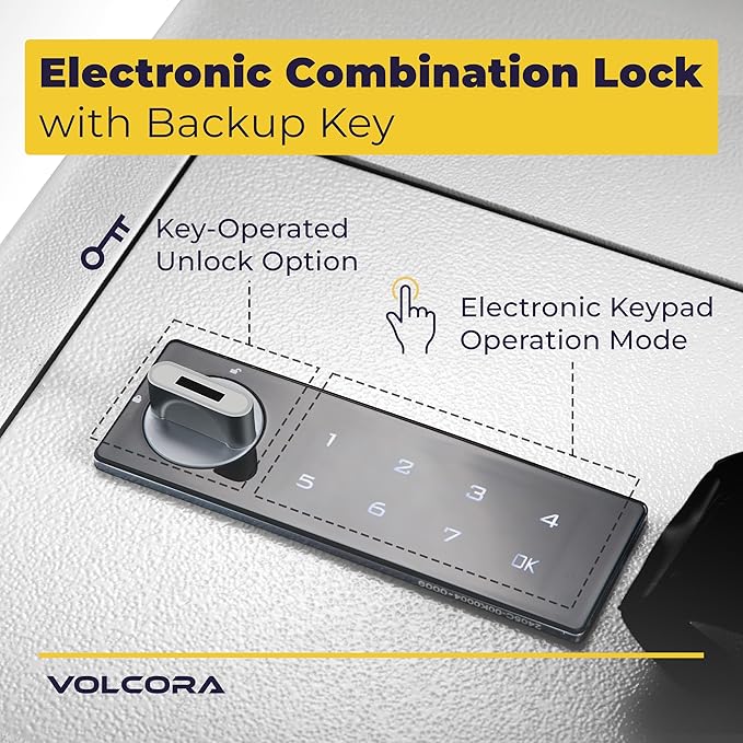 Volcora Key Drop Box with Lock, Drop Slot Depository Safe Box Digital Keypad, Outdoor Waterproof Money Drop Safe for Business, Cash Drop Box, Wall Mount Mailbox, Electronic Programmable Lock, White