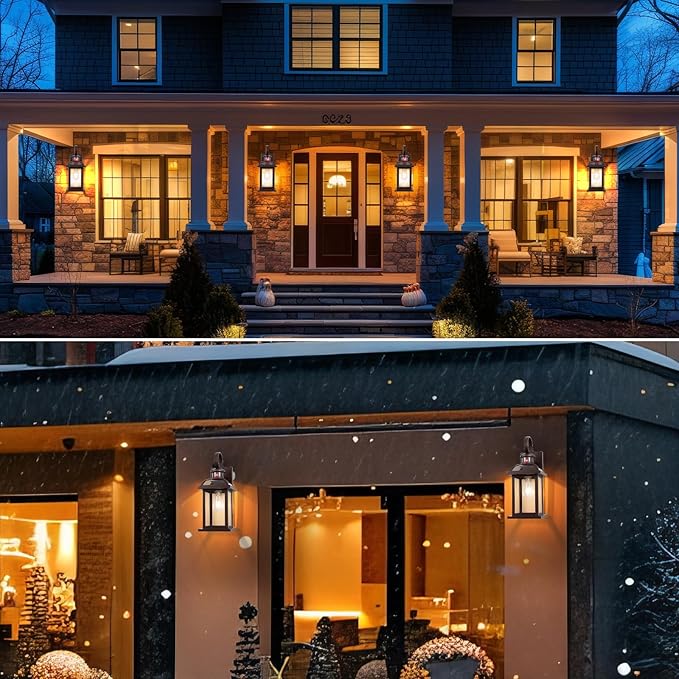 Motion Sensor Outdoor Lights Dusk to Dawn Bronze 2-Pack, 16 Inch Aluminum Anti-Rust Exterior Light Fixtures Large Front Door Porch Lights Brown Outdoor Sconces Wall Mounted House Lights