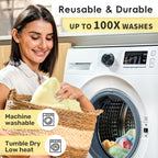 Microfiber Cleaning Cloths Roll, 75 Pack Tear Away Microfiber Towels Roll, 12" x 12" Lint Free Rags, Reusable Cleaning Cloths, Washable, Scratch Free,Ultra Absorbent Dish Rags(Yellow)