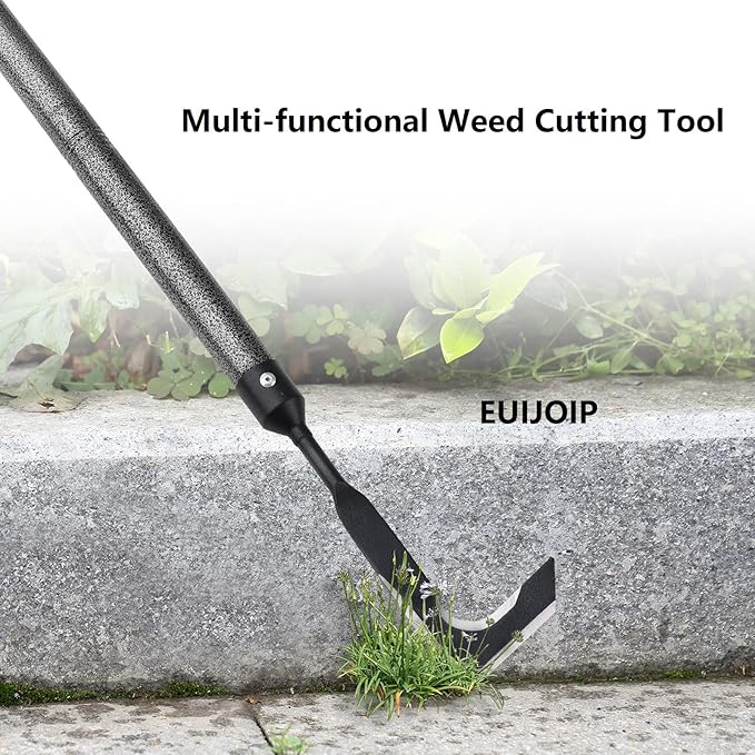 Weed Puller Tool | Adjustable Metal Handle (14.5"-43.5") (Upgraded Rustproof) | Multi-Functional Garden Hook for Pavement Gaps, Moss, Bushes | Commercial-Grade Yard Maintenance Equipment