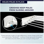 MODERN-X Wall Mounted Clothes Drying Rack with 6 Swivel arms, 35”Wide, 26 Linear ft of Laundry Drying Rack Space, 6 Collapsible Aluminum rods, 2X Drying Capacity, Space Organizer Holds up to 60lbs