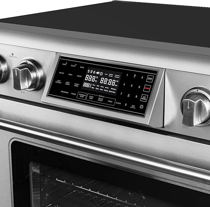 KoolMore KM-TPR-36SS 36 in. Electric Professional Range with Tilt Panel and Digital Controls, Self-Cleaning, 16300W of Power, 240V in Stainless-Steel