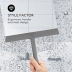 GÜTEWERK Shower Squeegee for Glass Doors, Silicone Window Squeegee, Bathroom and Glass Cleaning - Gray - 11 Inch