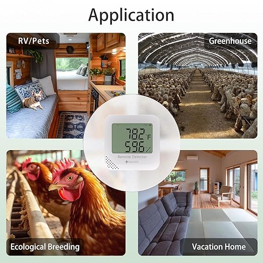 WiFi Temperature & Humidity Monitor, No Subscription 24/7 Remote Temp Sensor with Email, Text Alerts, Sound & Light Alarm, Idea for RV, Pet, Greenhouse, Farm, Freezer, Server Room,S22D