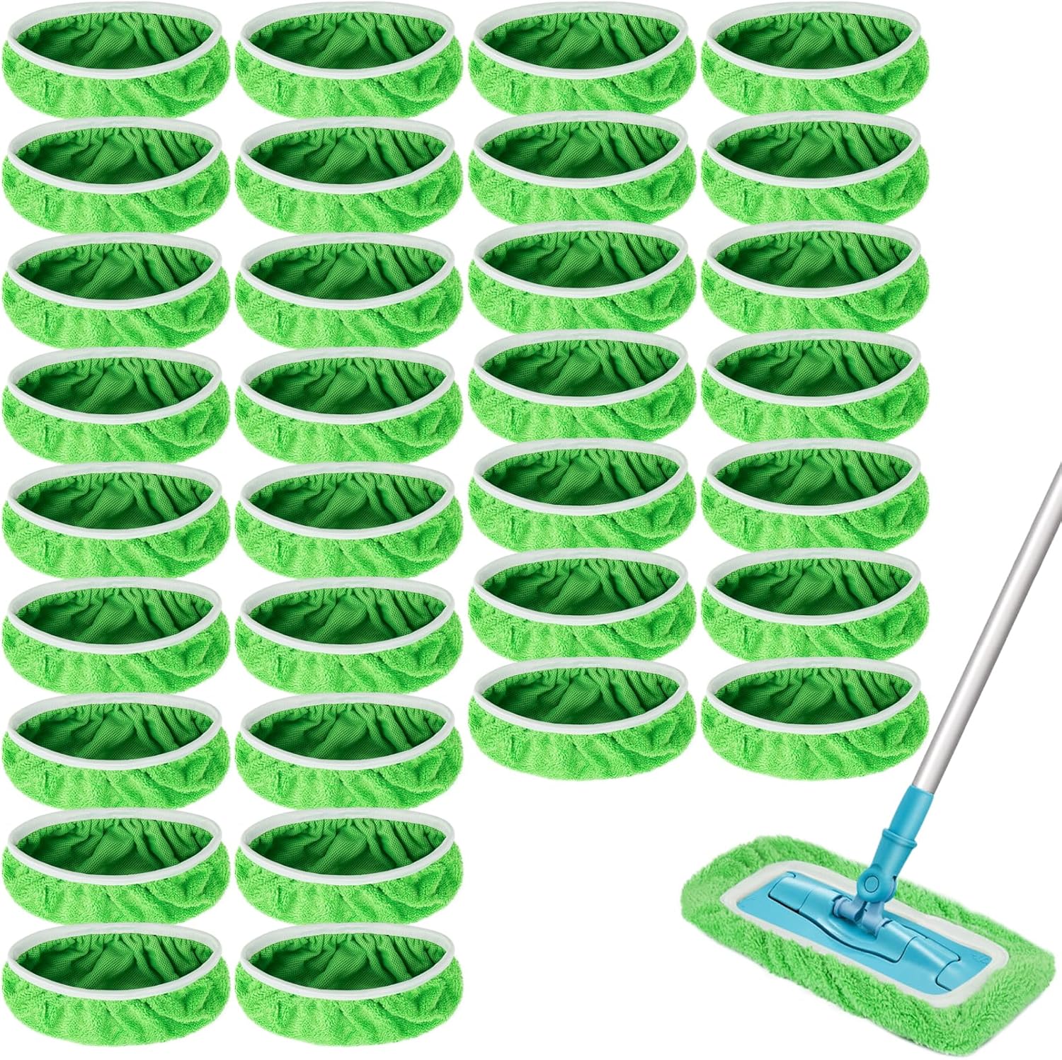 Reusable Dry Sweeping Cloths Microfiber Wet Mop Pads Compatible with Swiffer Sweeper Mop Replacement Sweeping Mopping pad Refills for Hardwood Surface Floor Cleaning (32)