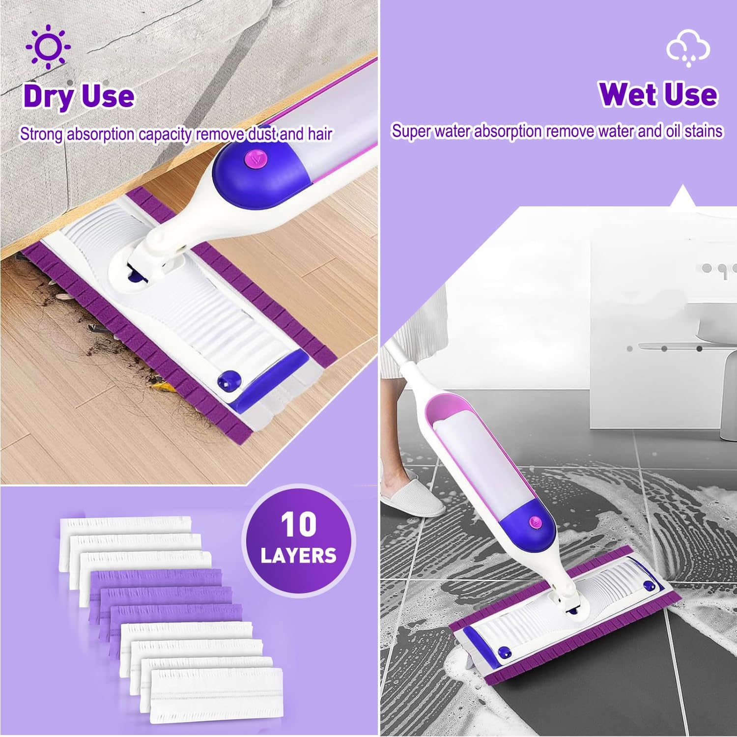 Power Mop Pads Refills for Swiffer PowerMop Multi-Surface Mopping Pad Disposable Replacement Mop Pads Compatible with Swiffer PowerMop,Safe on All Finished Floors,18 Count.