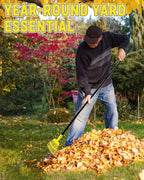 Garden Leaf Rake, 8.7” Wide Metal Rake with 11 Teeth, 59" Adjustable Long Handle, Heavy Duty Lightweight Leaf Rakes for Small Lawn Yard Shrub,Tight Spot Garden Bed Leaf Debris Picking Cleaning