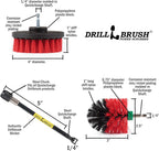 Cleaning Kit with Extension - Outside Patio and Deck Brush - Rust Tool Remover Brush - Concrete Swimming Pools Cleaner - Garden Fountain Brush Cleaner - Monuments and Headstones Restoration Brushes