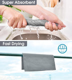 KitchLife Microfiber Cleaning Cloth Roll, 100 Pack - Tear-Away Microfiber Paper Towels, Lint-Free, Reusable, Washable for Kitchen, Car, Dishes, and Sensitive Surfaces (Grey)