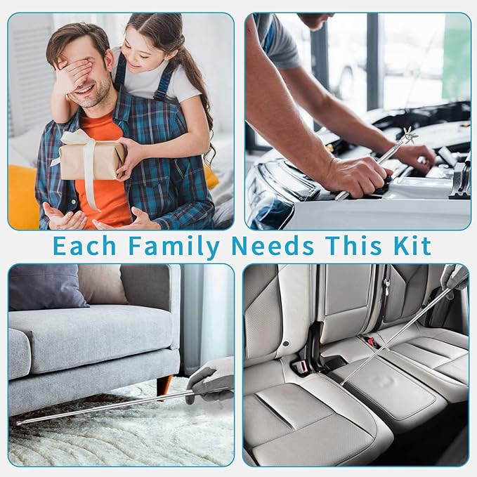 4 Pieces 3.5LBs Telescoping Magnetic Pickup Tool, with Pen Clip Design, Magnet Stick Rod Extendable 5.1" to 25.4" for Men, Birthday, Father's Day, Christmas Gift